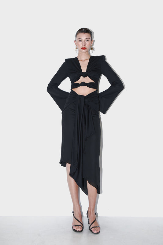 Asymmetric dress MOKSHA black