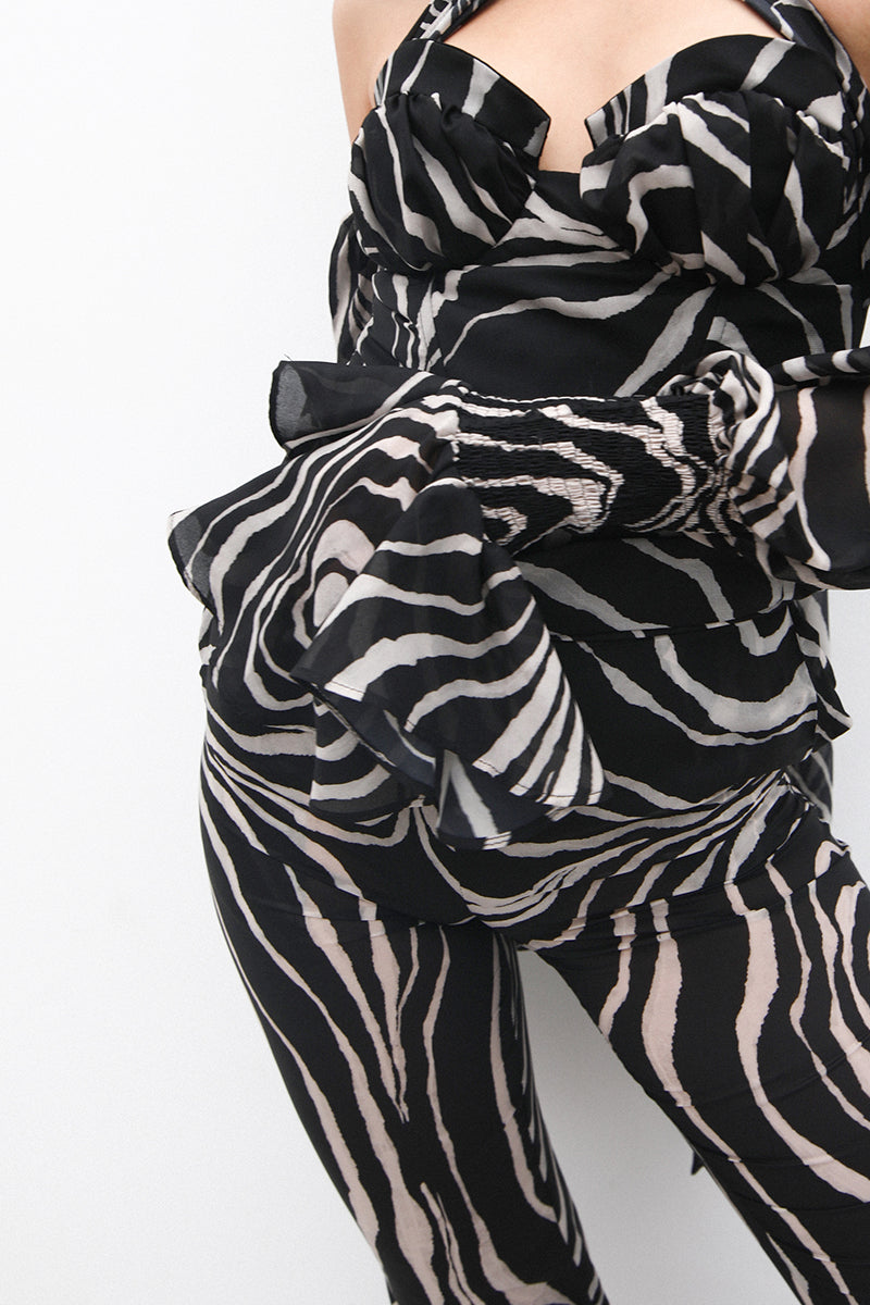Top bustier EDDO black zebra